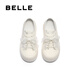 Belle (Belle) Zapatos de tablero de dos puertas para mujeres 2025 Autumn New Bow Bow Bow Soled Highed Casual Shoes B2629cm5 Off-White 38 (240 mm)