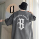 Aprikosenfarbe kurzärmeliges T-Shirt für Herren Sommerdünne Modemarke Lose lässige, halbärmelige Jungen runden Nacken Fünf-Punkte-T-Shirt 5012 Aprikosenfarbe M 90-110jin [Jin gleich 0,5 kg] kann getragen werden