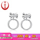 Yuan Shengfu's new PT950 fashionable bow platinum earrings, fashionable and versatile platinum earrings, 3.94g