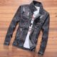 FHHUABD Trendy Brand Retro Jeans Jacke für Männer Frühlings- und Herbst -Druck -Casual -Jacke für Herren Herbst und Winter 2023 Neues Modell 834 Black M 105jin [Jin gleich 0,5 kg] kann unten getragen werden