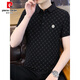 Pier Cardin 2025 T-shirt à manches courtes pour hommes à manches courtes pour hommes à manches courtes pour hommes à manches à manche décontractée Vêtements d'été pour hommes 9902 Round B - Black L 115-130Jin [Jin est égal à 0,5 kg]