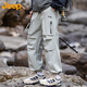 JEEP overalls men's autumn and winter American loose straight multi-pocket casual mountaineering sports pants white gray XL