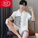 浪莎（LangSha）冰·丝真丝睡衣男夏季新款2025新款薄款短袖短裤夏天套装青年夏款 NSD695 L 125斤以下