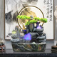 Clcey Feng Shui Drehen Wasserverzierung Accessoires Office Rockery Water Zirkulationswasser rotierender Ball Wohnzimmer Tipp 9930 mittlerer Licht Kreis Modell