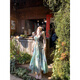 Aizhuer (Aizhuer) Wald schwimmendem Sommer-Suspender-Temperamentkleid für Frauen 2025 Sommer Neu gedruckter, schlanker, hüftbetrugs langer Rock für Frauen <Forest Floating Summer> Hosentender Kleid xl
