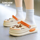 Tang Lion (TonLion) hole shoes for women summer soft-soled sandals for women wearing casual bag-toe sandals thick-soled beach shoes Beige 37-38
