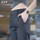 JEEP SPIRIT男士休闲裤新款宽松直筒潮流夏季薄款商务黑灰色长裤子2025春秋季 YT#838黑灰色 31