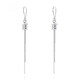 QIANSHU pt950 platinum tassel snake bone earrings fashionable platinum small waist ear hook versatile earrings one pair 3.1-3.3 grams