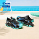 Jordan boys' toe-toe sandals, big children's summer breathable children's shoes, children's beach shoes, black/Pegasus blue 38