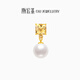 Trendy Acer Yellow 18K Gold Crystal Freshwater Pearl Earrings Women's Gold Earrings Birthday Gift EEK33703044 Single Style