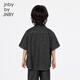 Jnby by JNBY Jiangnan Buyi children's clothing lapel denim shirt short-sleeved loose jacket summer boys and girls 1P4212600 991/denim navy 120 cm