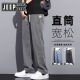 Jeep Spirit Geprit Tennis Freizeithose Männer losen gerade 2025 Neue Sommer Dünne Weitbein-Eis Silkhose Ymo-1048 Blau [Tiansi] Dünne XL 135-155jin [Jin gleich 0,5 kg]