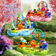 Puzzle Star Children's Day Toys Girls Magnetic 4 jouant maison 7 maison 5 filles 10 cadeaux d'anniversaire 3-6-8 ans paradis magnétique Blue (Ferris Wheel + Slide) 6605B