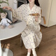 贝逸芙睡袍春秋款女纯棉纱布蜜桃夏季浴袍日式和服浴衣女款睡裙夏款睡衣 QKM671#紫色小花 L