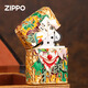 Zippo leichter Zhibao offizieller Windschutz Kerosin leichter lumineszierender Emaille Clown Golded Gift für Freund Clown-Golded [eigenständig ölfrei] DY9902TF