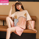 
Modal 2025 new summer short-sleeved pajamas for women pure cotton cartoon cute sweet girl home clothing set for outside wear G6627 M