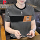 
Pier Cardin ice silk cotton T-shirt for men striped short sleeves 2025 new round neck half sleeve T-shirt for summer men's thin top K9898 white (high quality cotton) M (90-105Jin[Jin equals 0.5 kg])