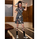 Pierre Cardin Tendencia china Cheongsam Young 202025 NUEVA VERSIÓN DE SUMERA VERSIÓN RETRO RETRO PEQUEÑO SUMERA BURGUNDY 983 L Recomendado 100-110Jin [Jin iguala 0.5 kg]