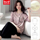 Catman MIIOW pure cotton pajamas with breast pad for women in spring and autumn long sleeves can be worn for women's full cotton home clothing set 9226 (breast-free cotton) M [Suggested 80-105 Jin [Jin equals 0.5 kg]]