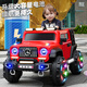 Beibele children's electric car toy car can sit in an adult-controlled four-wheel electric car and can be driven by a baby. High-end black dual-drive 12V Bluetooth remote control swing.