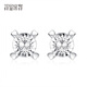 Misu pt950 platinum four-claw imitation diamond earrings for women platinum light luxury versatile earrings niche gift for girlfriend’s birthday Customized deposit Contact customer service