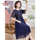 Yu Zhaolin's mother dress summer short-sleeved dress middle-aged and elderly women's mother-in-law's skirt Y234Q1592