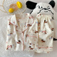 
Pajamas for women in summer short-sleeved cloud cotton summer ladies 2025 new student cute cartoon home clothing set QDMBE683 2XL (175) Recommended weight 135 Jin [Jin equals 0.5 kg]