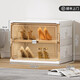 Ji Litian customized foldable multi-layer shoe box installation-free shoe cabinet storage cabinet home bedroom door shoe dust-proof shoe rack black single row 4 layers 2 doors 8 pairs of shoes thickened and widened