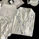 Men's pajamas for men's spring and autumn 2025 new cloud cotton long sleeve thin style youth summer large-size home clothing 12401 [High-quality cloud cotton] L [100-130Jin [Jin equals 0.5 kg]]