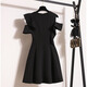 Qian Chenyi Französischer Temperamentanzug Rock Super schöne weiße Kleid Sommer Satin Kleid kleines schwarzes Kleid schwarzes Kleid (Version) High-End-Exquisite/College-Stil M (85-100jin [Jin gleich 0,5 kg])
