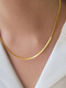 Kawamori AU750 genuine gold with certificate and guaranteed value 18K gold necklace flat snake bone necklace men and women clavicle chain high-end niche AU750 gold 18K gold flat snake bone necklace (46cm