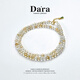 Dara birthstone gift s925 silver citrine tourmaline necklace women's fine chain clavicle chain birthday gift for girlfriend and wife