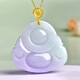Tausend Jahre Jade, Ice Jade Buddha Anhänger, Damen Hellgrüner Eisfeuchtes Buddha Maitreya Buddha Herzog Jade Anhänger, mit Zertifikat, fünf violett qzb653i