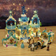 Le High Windsor Castle Disney Prinzessin Gefrorene Bausteine ​​Mädchen Serie Versammlung Spielzeug Xinhucheng Hotel 1585 Getreide + Beleuchtungsausgabe