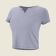 VFU new product yoga top women's spring thin quick-drying Pilates training fitness short-sleeved running sports T-shirt iris blue-TT45017A S recommended 43-48kg