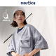 nautica white sail白帆×cityboy 日系中性宽松牛津纺圆弧领多袋短袖衬衫WW5266 灰色02F 2XL