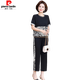 Chuzhi 2025 new middle-aged and elderly sportswear suits for women new fashionable mother summer casual two-piece set fashionable short sleeves 695 burgundy XL recommended 90-105Jin [Jin equals 0.5 kg]