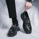 Prince Yierkang Echtes Leder -Herren -Slipper Lazy Trend Frühlingsschuhe Britische Freizeitlederschuhe Koreanische Version Bohne Doodle Schuhe Männer Wenzhou Lederschuhe 3518 Schwarz (Innenhöhe erhöht sich 6 cm) 39