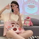 Jingpu Fei Japanese cute cartoon short-sleeved pajamas for women loose summer home clothes set 679 green dinosaur 170 M code [suggested 80-90 Jin [Jin equals 0.5 kg]]