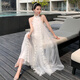 Dongjing French bride's morning robe, halter neck light wedding dress, wedding nightgown, bridesmaid can wear a small white skirt, vacation skirt, white S