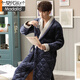 Modal winter coral velvet cotton men's nightgown for men's middle-aged three-layer thickened velvet warm super thick long large-size bathrobe SY9859 XL is suitable for 135-155Jin [Jin equals 0.5 kg]