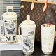 乐扣乐扣（LOCK&LOCK）夏天水杯蝴蝶保温杯新款高颜值便携吸管车载咖啡杯大容量水杯子女学生 古董白-BXAB6194蝴蝶 不锈钢