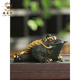 Creative tea pet ornaments golden toad three-legged toad lucky tea tea tray tea table tea accessories luminous color-changing tea play can be raised mtc9 luminous color-changing golden toad