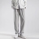Carimkoro ice silk pants for men's summer thin men's casual pants slim Korean version spring and autumn loose straight sports trousers Black XL