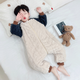 Kexin baby children's clothing children's flannel coral velvet one-piece pajamas autumn and winter double-layer thickened boy baby home clothes anti-kick sleeping bag picture color 100 size recommended 2-3 years old (height around 95)