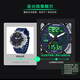 Raellis Double Display Electronic Watch Student masculin Étudiant tendance et à la mode adolescent multifonctionnel Luminal Sports Electronic Watch Male Watch 6167 Black and Blue