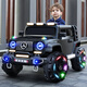 Beibele children's electric car toy car can sit in an adult-controlled four-wheel electric car and can be driven by a baby. High-end black dual-drive 12V Bluetooth remote control swing.