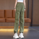 定原绿色美式工装裤女夏季薄款直筒裤2025新款高腰宽松阔腿速干运动裤 9929卡其色【夏款】 XL /29【115-125斤】