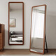 Yupin Dressing Mirror Schlafzimmer Spiegel Vollkörperspiegel Wand Hängende Wand Haushaltsanpassungsgeschoss bis Decken Holzrahmen Spiegel JY78 Walnuss 160*50