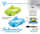 
Mini four-six-way wireless remote control submarine electric simulation model children, boys and girls playing in the water fish tank toy boat Six-stop remote control submarine-Black 586 official standard + USB charging cable